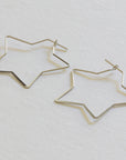Iman Silver Plated Star Hoops
