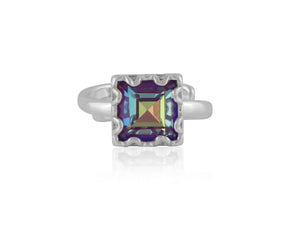 Big Metal London Sienna Ring in Silver and Violet