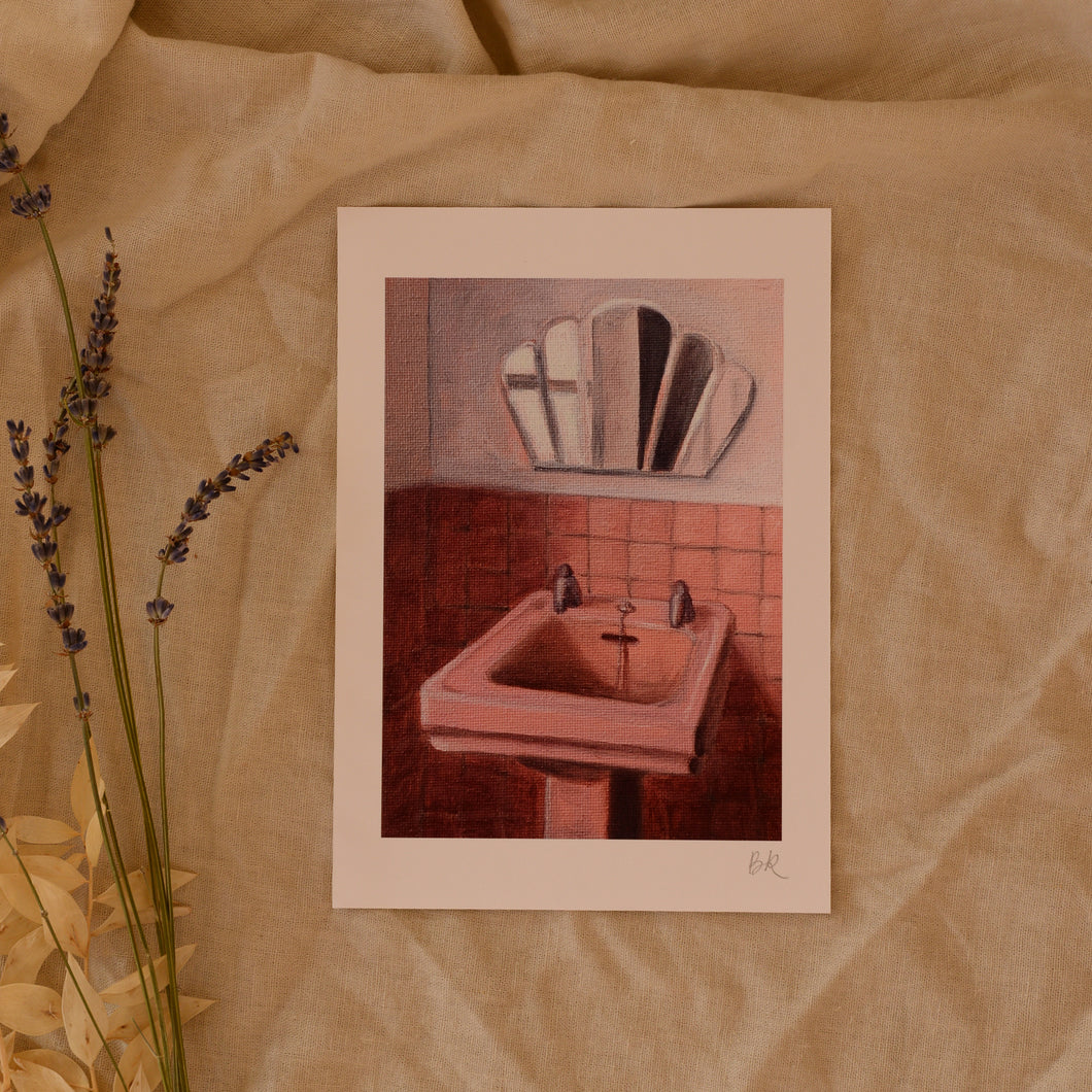 Beth Kaye 'Pink Sink' Print Two Sizes
