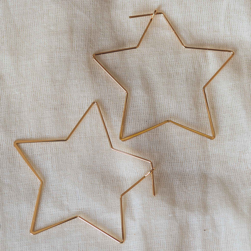 Iman Gold Plated Star Hoops