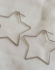 Iman Silver Plated Star Hoops