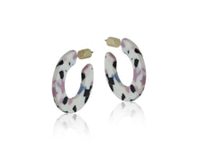 Load image into Gallery viewer, Big Metal London Annabelle Resin Hoops White Terrazzo