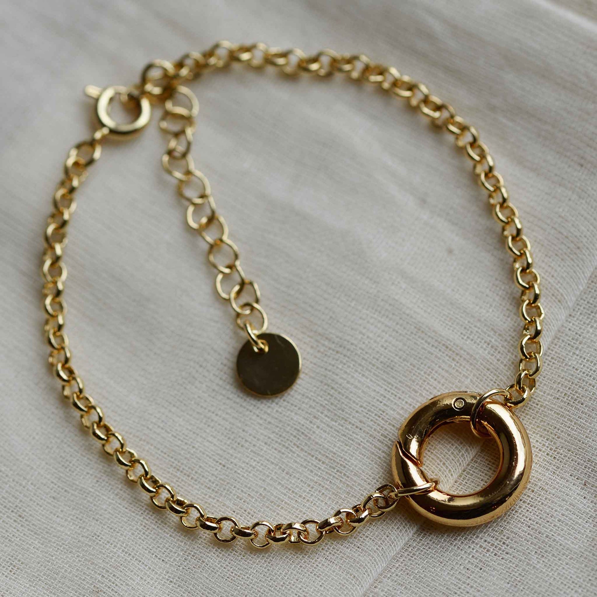 Olivia mini belcher gold chain bracelet with a lock