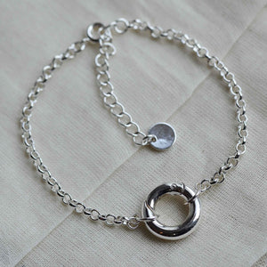 Olivia mini belcher silver chain bracelet with a lock