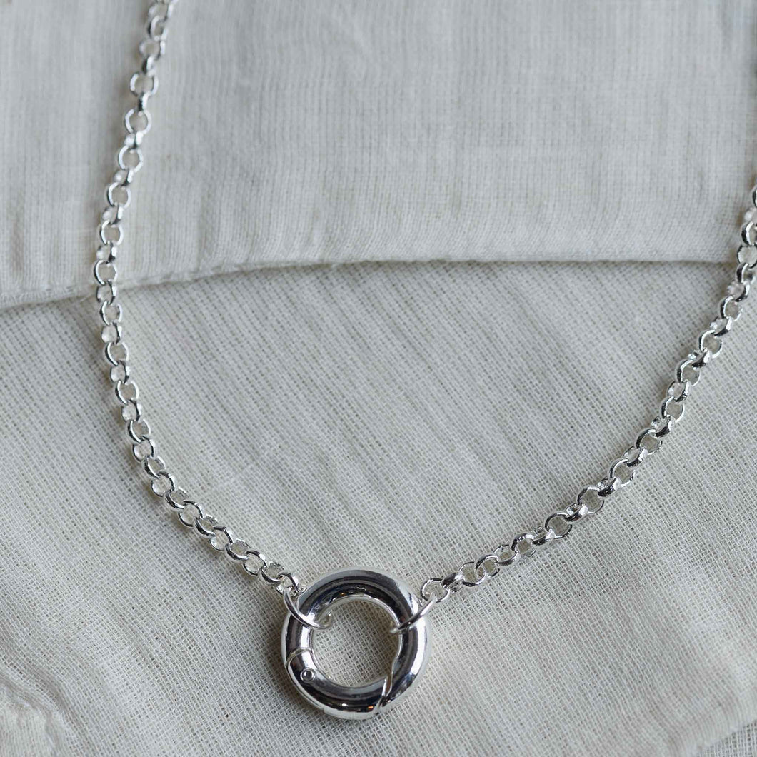 Olivia belcher necklace silver chain with a lock