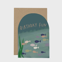 Load image into Gallery viewer, &#39;Birthday fun&#39; fish curved card