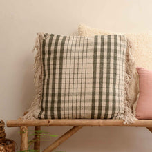 Load image into Gallery viewer, Bloomingville Fryd Recycled Cotton Cushion in Green