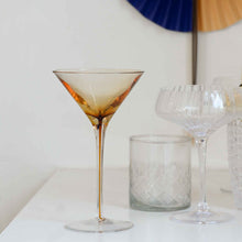 Load image into Gallery viewer, Amber Martini Glass