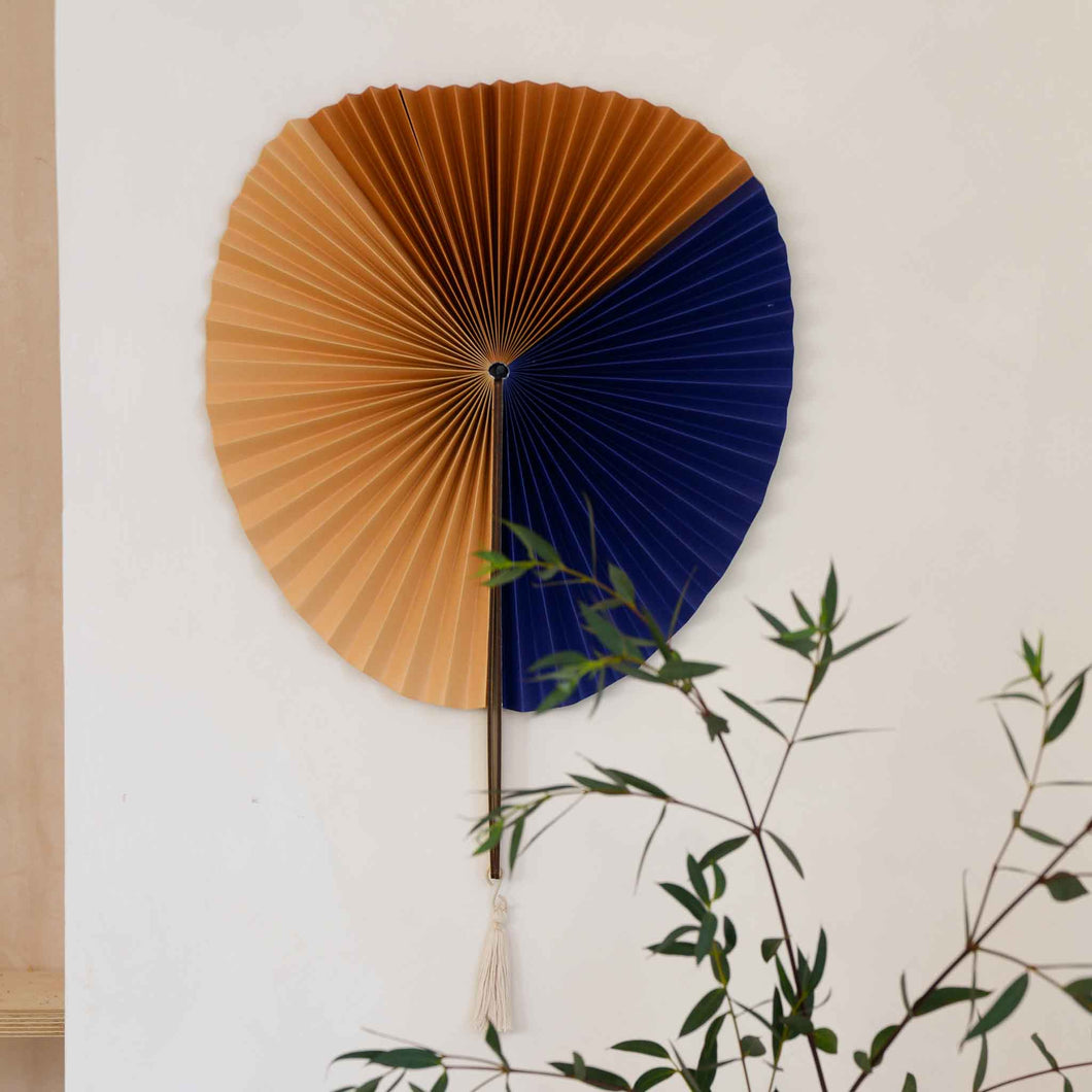 Broste Saba Paper Fan Navy and Peach