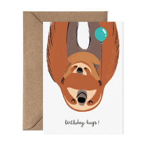 Card Nest Birthday Hugs Sloth Card