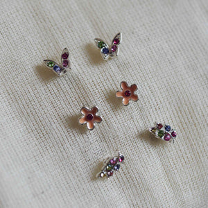 Mira Set of Three Pairs of Silver Plated Stud Earrings