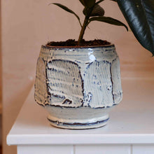 Load image into Gallery viewer, blue-stoneware-flowerpot
