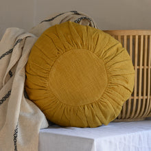 Load image into Gallery viewer, Round Yellow Cotton Cushion