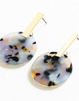 Ernestine Resin Disc Earrings in Blue