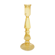 Load image into Gallery viewer, Glass Candle Holder in Mustard / Yellow
