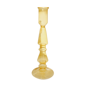 Glass Candle Holder in Mustard / Yellow
