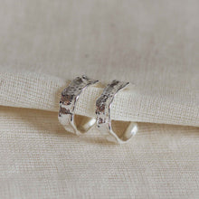 Load image into Gallery viewer, Bathilda Silver Plated Textured Hoop Earrings