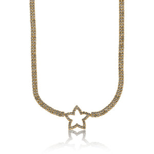 Paula Star Choker Necklace / Gold or Silver