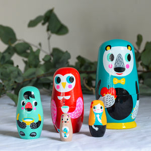 In The Woods 5 Piece Nesting Dolls Set