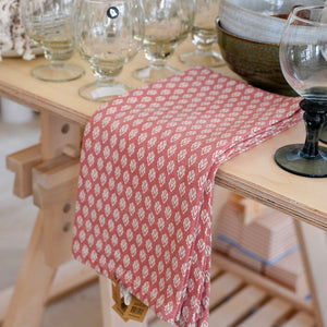 Tea Towel with Faded Rose Pattern