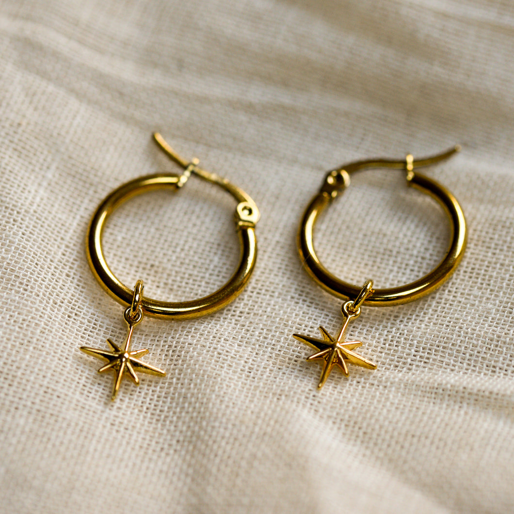 mara gold star earrings