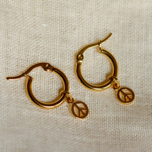 Load image into Gallery viewer, mara peace hoops earrings