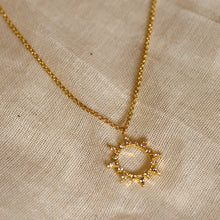 Load image into Gallery viewer, crystal sun necklace gold lunar