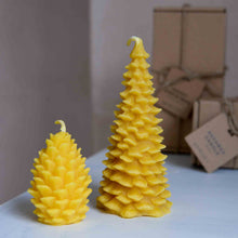 Load image into Gallery viewer, Handmade Beeswax Christmas Tree Candle