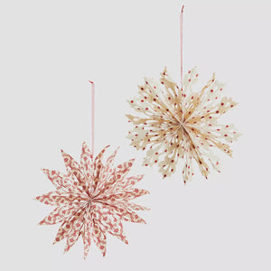 Red and White hanging Paper Christmas Stars