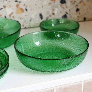 HK Living - The Emeralds: Glass Salad Bowl Green