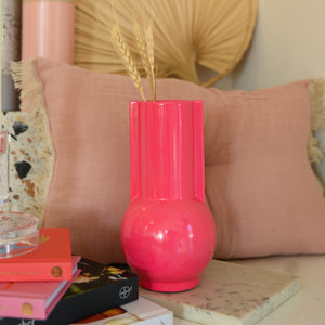 HK Living Ceramic Vase in Hot Pink