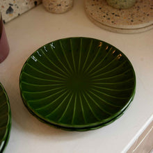 Load image into Gallery viewer, HK Living Green Ribbed Ceramic Plates in Various Sizes