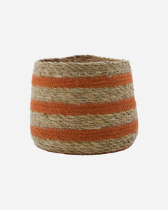 Seagrass Basket / Orange stripe