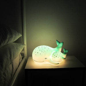 House of Disaster Mother and Baby Whale Lamp lit