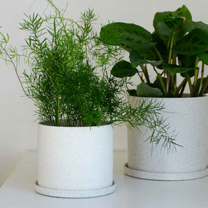 Hubsch White Speckle Ceramic Plant Pot