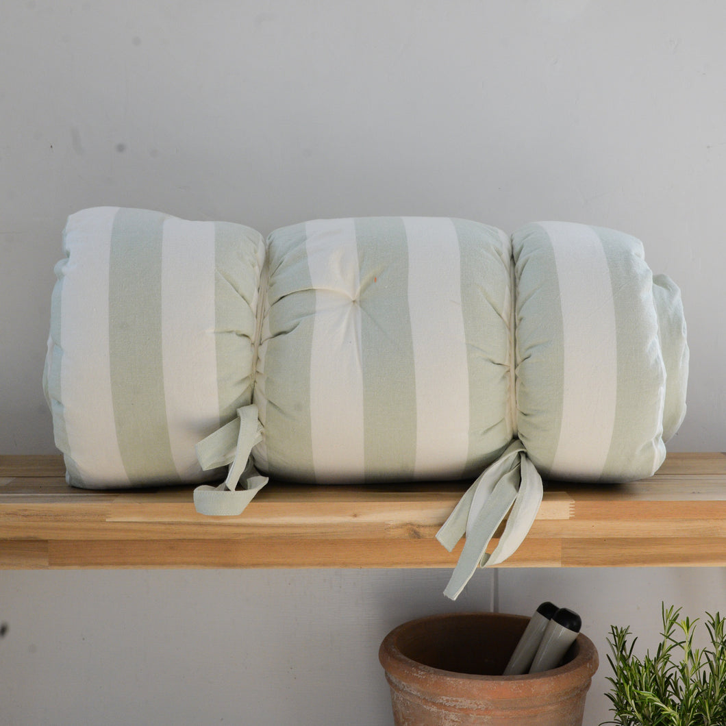 Bench Cushion Green and White Stripes