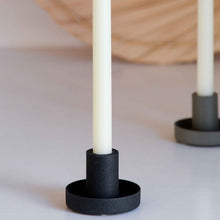 Load image into Gallery viewer, Black taper candle holder