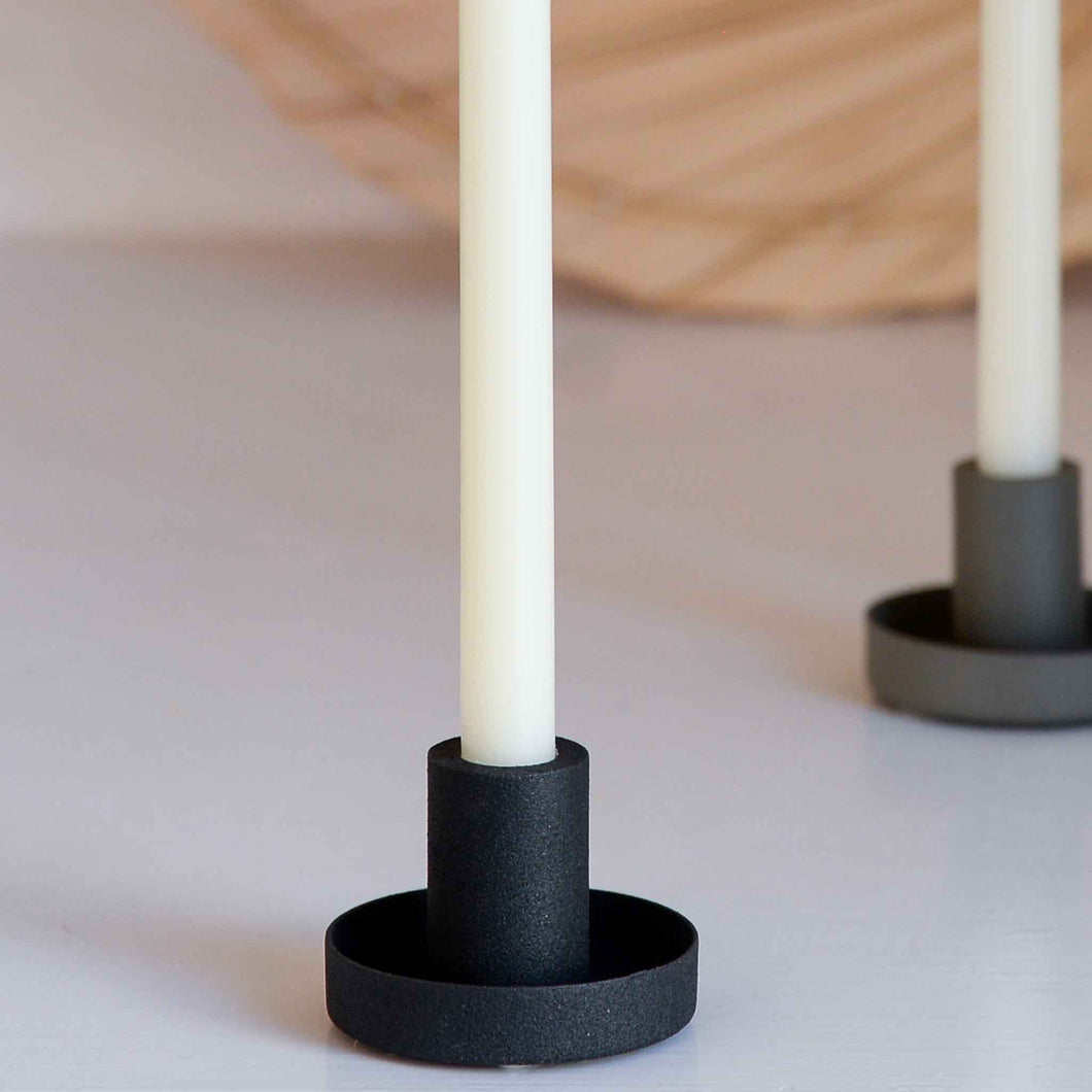 Black taper candle holder