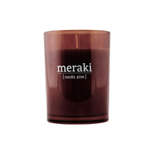 Load image into Gallery viewer, meraki nordic pine candle large soy burgandy glass