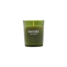 Load image into Gallery viewer, fig and apricot candle green glass soy fragrance meraki candle