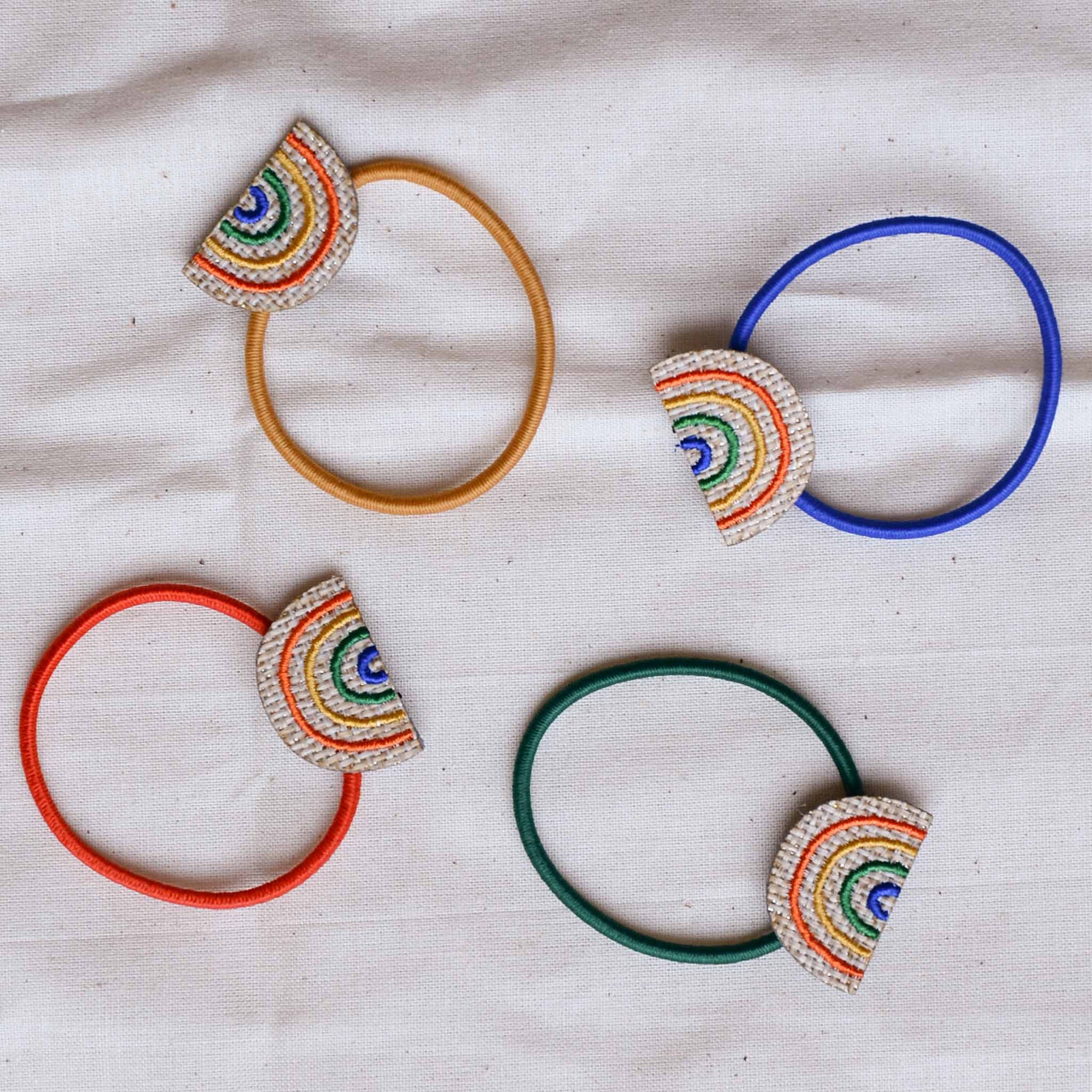 Mimi and Lula Natural Rainbow Pony Hair Ties Pack