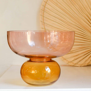 Hubsch Rosa and Amber Coloured Glass Bowl