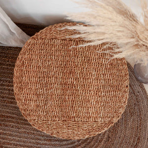 Original home eco friendly seagrass floor cushion pouf