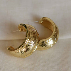 Big Metal London chunky Zara gold plated half hoop earrings hypoallergenic