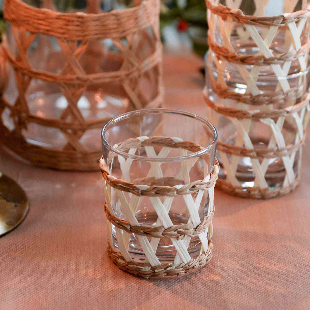 woven bamboo drinking glass