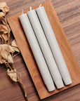 naturally made light drey tampered end single dinner candle from original home