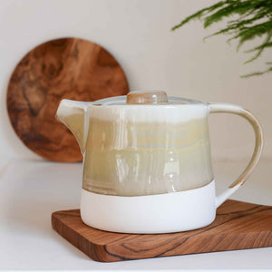 Heather teapot by bloomingville green white glaze ceramic stoneware