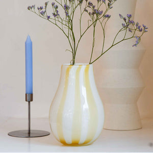 moth blown murino style glass vase yellow