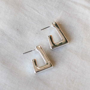 Big Metal London Ariana Metal Square Earrings (Two variants) Gold or Silver