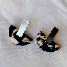 Load image into Gallery viewer, Big Metal London Zara Resin Half Disc Earrings in Various